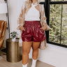 The Mina High Waist Faux Leather Shorts Curves Image - 1