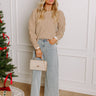 Chilly Wind Embellished Knit Sweater In Taupe Image - 1