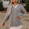 Sincerely Snuggly Sweater Top in Grey Image - 1