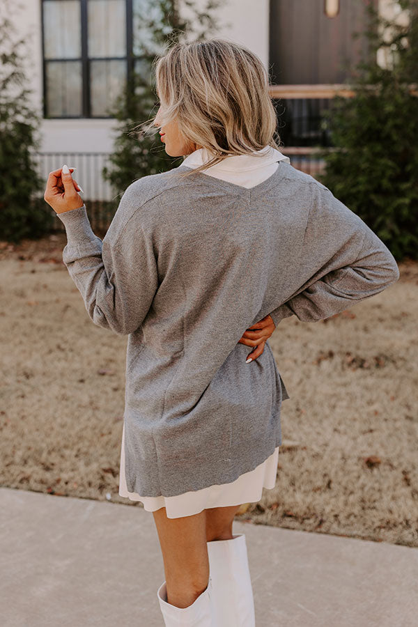 Sincerely Snuggly Sweater Top in Grey Image - 3