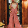 Dreaming Of Soho Houndstooth Jumpsuit In Crimson Image - 1
