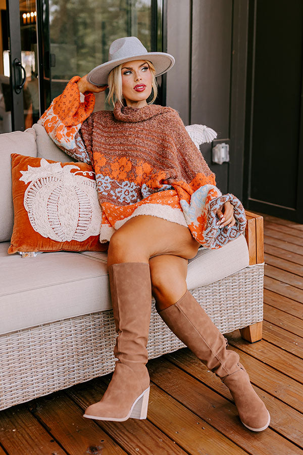 Autumn Brunch Knit Sweater in Cinnamon Curves Image - 1