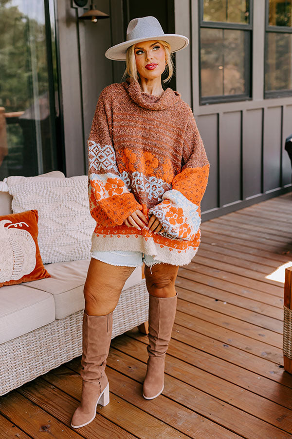 Autumn Brunch Knit Sweater in Cinnamon Curves Image - 2