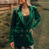 Luxe Lane Velvet Blazer In Hunter Green Image - 1