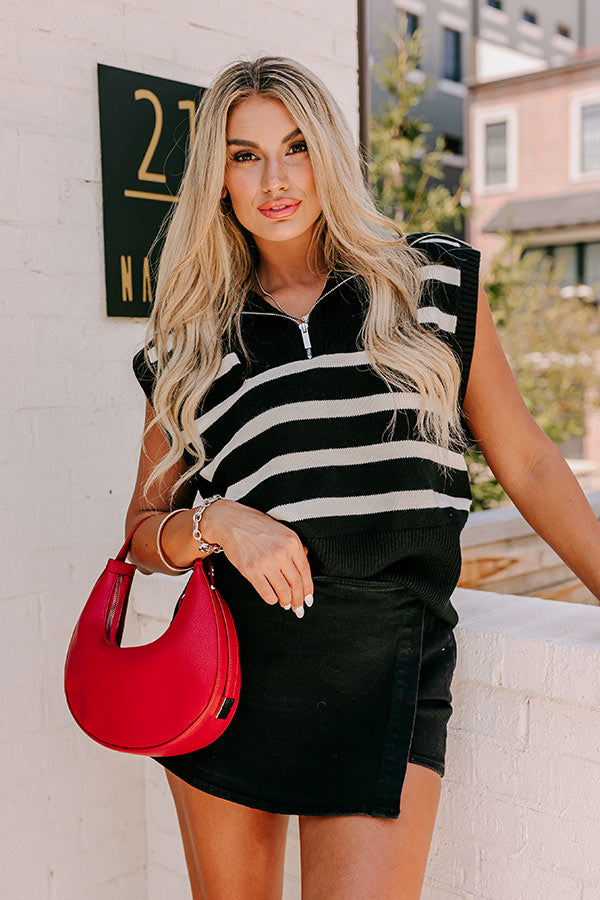 Midnight Dreams Stripe Sweater Vest In Black Image - 4