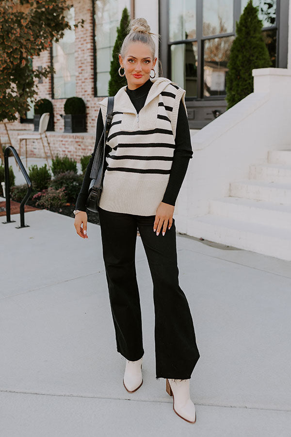 Midnight Dreams Stripe Sweater Vest In Cream Image - 2