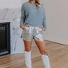 Opening Act High Waist Faux Leather Shorts In Silver Image - 1