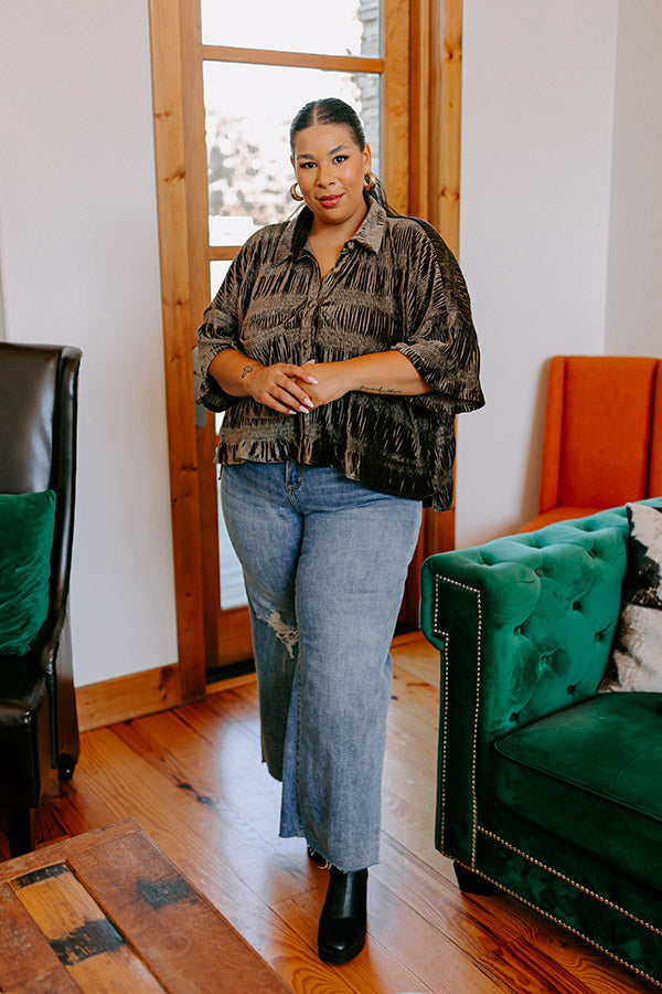 Roman Holiday Velvet Top In Martini Olive Curves Image - 5