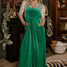 Evergreen State Of Mind Velvet Jumpsuit In Green Image - 1