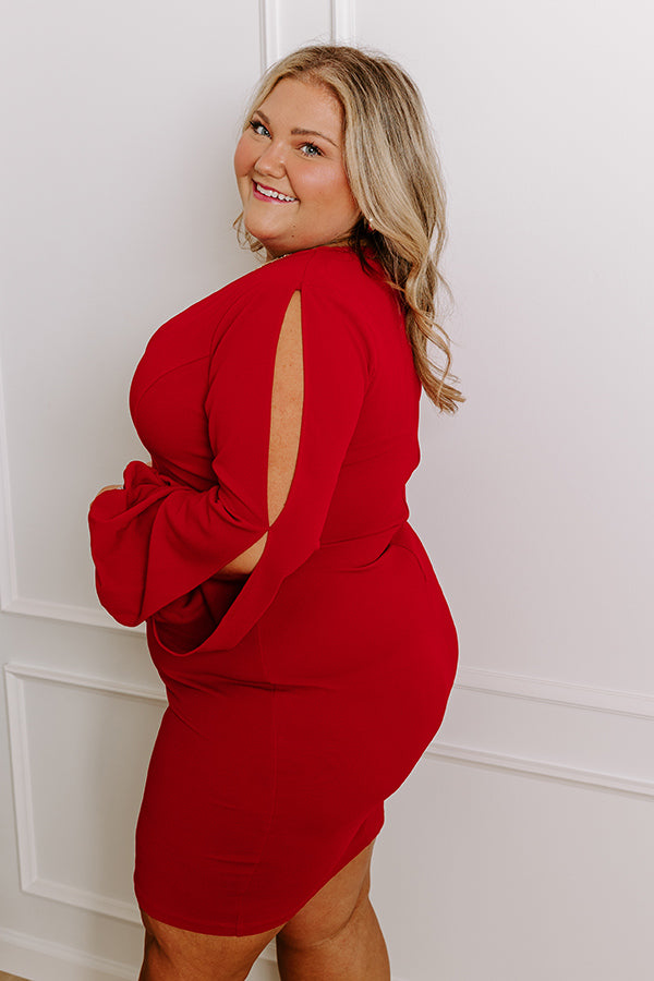 Material Girl Mini Dress in Red Curves Image - 2