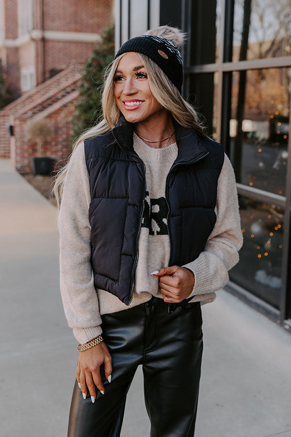 Morning Escape Puffer Vest In Black