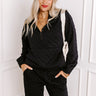 Paris Mornings Quilted Sweater In Black Image - 1
