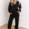 Paris Mornings Quilted Joggers In Black Image - 1