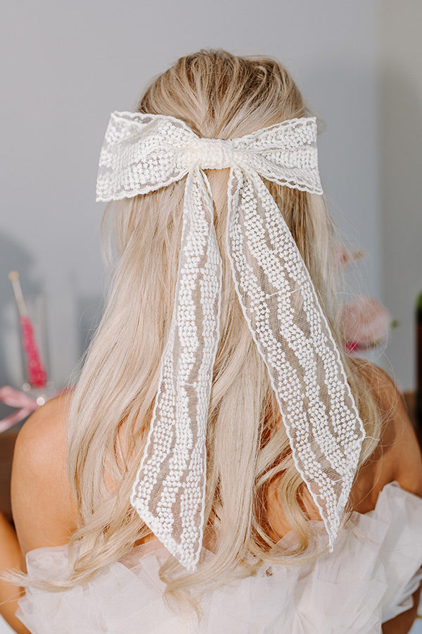 The Brooklyn Lace Bow Hair Clip Image - 3