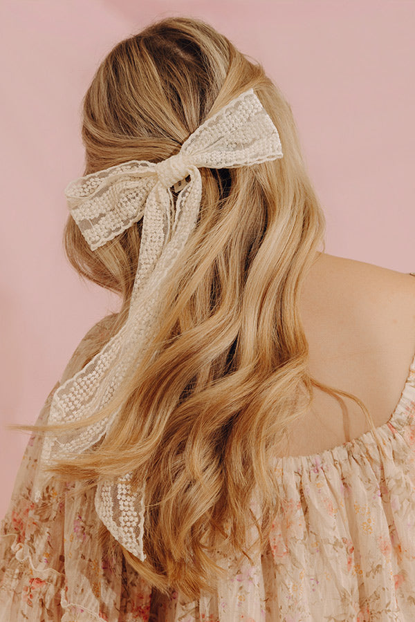 The Brooklyn Lace Bow Hair Clip Image - 1