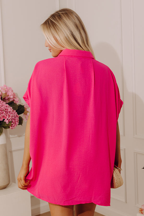 Destined For Decadence Button Up In Hot Pink Image - 3