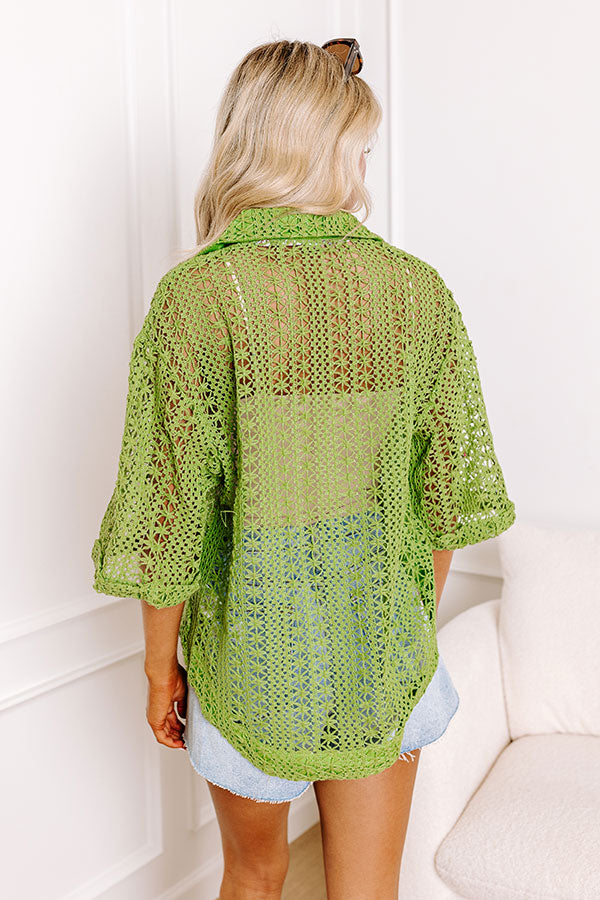 Adventure Seeker Crochet Top In Lime Image - 3