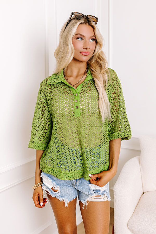 Adventure Seeker Crochet Top In Lime Image - 1