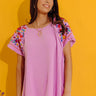 Loving The Sun Embroidered Top In Lavender Image - 1