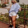 Destined For Decadence Button Up In Sky Blue Curves Image - 1