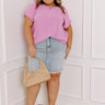 Open Book Frayed Shift Top In Violet Curves Image - 1