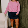 Casual Outing Ribbed Top in Pink Curves Image - 1