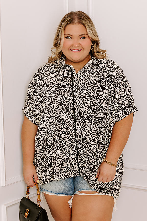 Daylight Mix Button Up In Black Curves Image - 1