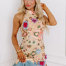 Exclusive Party Embroidered Mini Dress In Champagne Image - 1