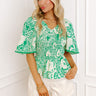 Flirty Forecast Smocked Top In Kelly Green Image - 1