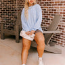 Casual Outing Ribbed Top in Sky Blue Image - 1