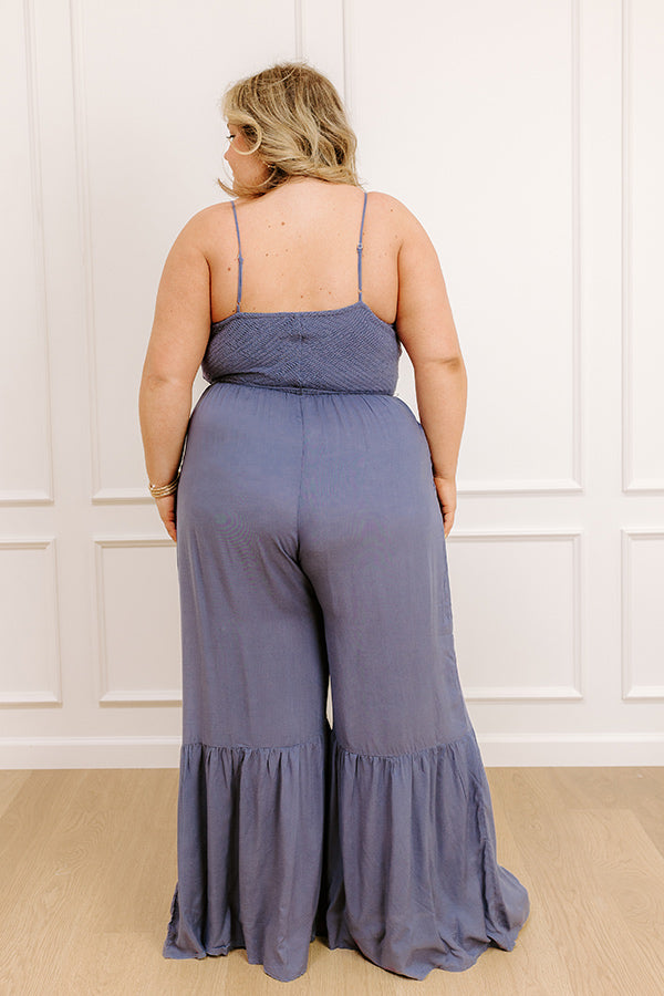 Desirable Destination Smocked Jumpsuit In Autumn Sky Curves Image - 3