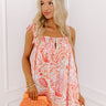 Bloom With A View Satin Romper In Coral Image - 1