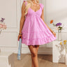 Sweetly Styled Smocked Tiered Mini Dress In Dusty Purple Image - 1