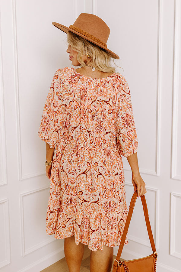 Seeking The Shore Paisley Shift Dress Curves Image - 4