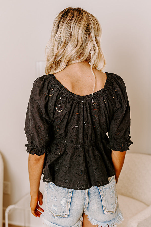 The Next Chapter Eyelet Top In Black Image - 5