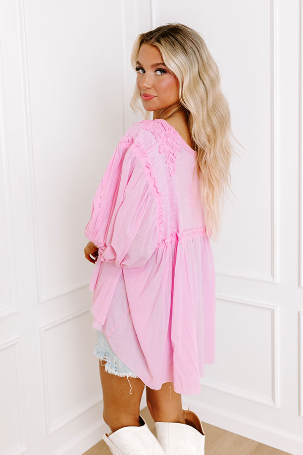 Serenity Song Babydoll Top In Pink Image - 4