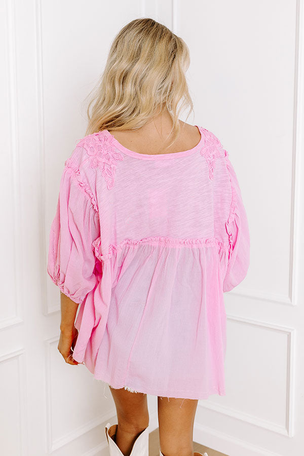 Serenity Song Babydoll Top In Pink Image - 5