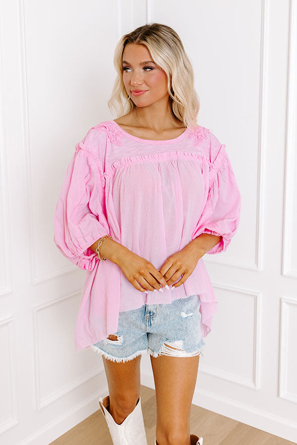 Serenity Song Babydoll Top In Pink Image - 1