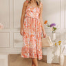 Sunset Splendor Paisley Tiered Satin Midi Dress Image - 1