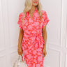 Botanical Garden Wrap Midi in Scarlett Image - 1