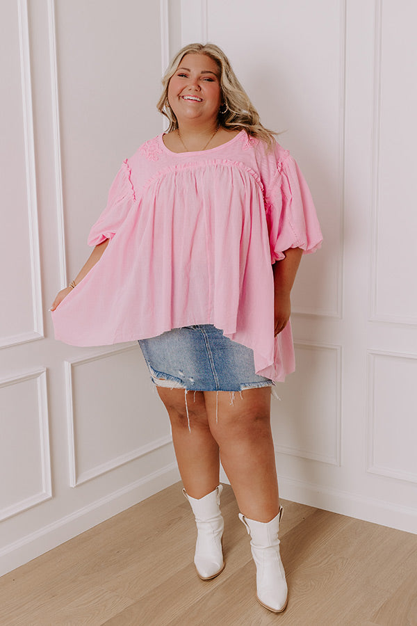 Serenity Song Babydoll Top In Pink Curves Image - 2