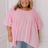 Serenity Song Babydoll Top In Pink Curves Image - 1