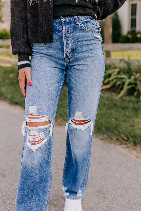 The Casey High Waist Distressed Straight Jean Image - 2