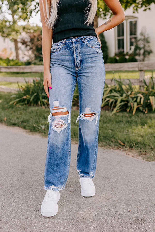 The Casey High Waist Distressed Straight Jean Image - 3