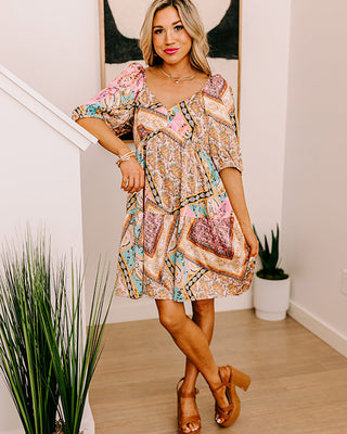 Table For Two Satin Babydoll Mini in Pink - Impressions Online Boutique