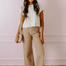 Just USA Donna High Waist Cargo Pants in Khaki Image - 1