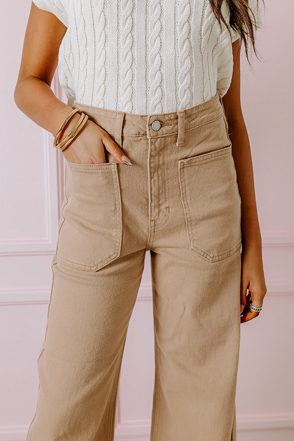 Just USA Donna High Waist Cargo Pants in Khaki Image - 2