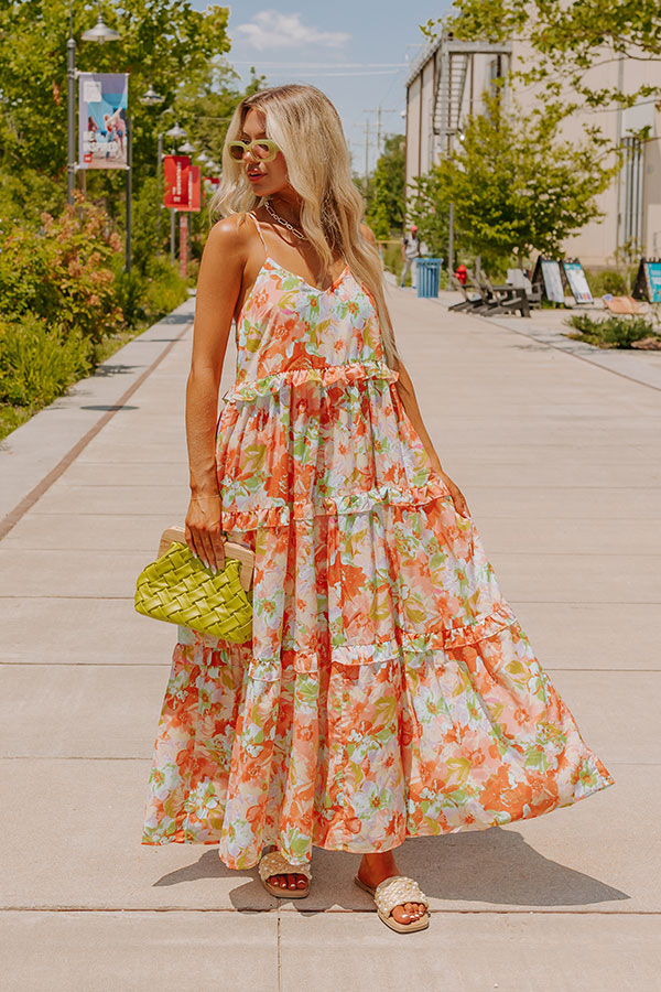 Tropical Shoreline Ruffle Maxi Image - 1