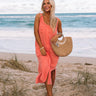Free Spirited Frayed Midi in Coral Image - 1