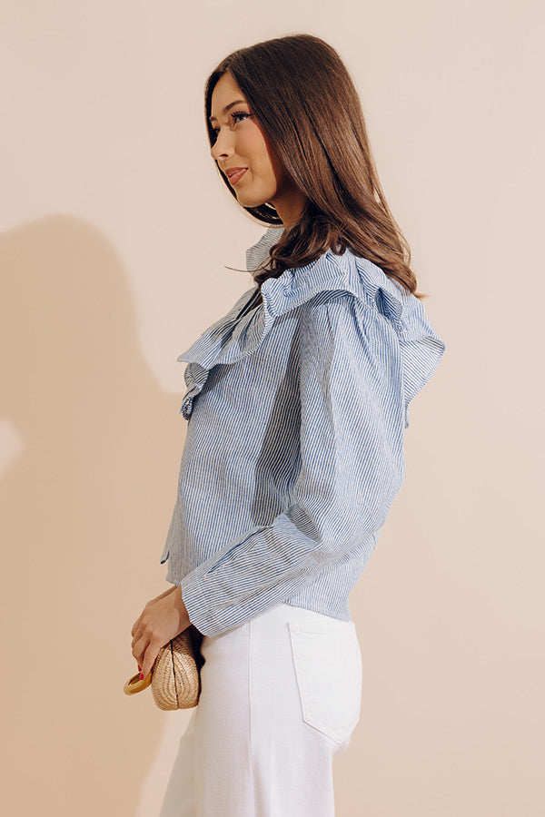 Dreaming Of Stripes Linen Top Image - 3